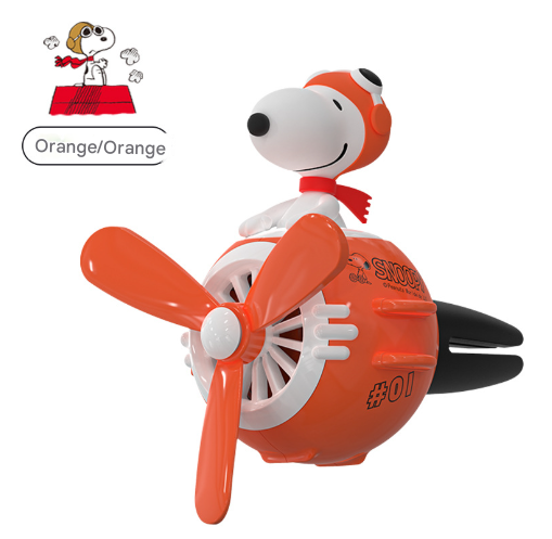 Orange Snoopy Cute Car Air Vent Clip Freshener - Decorative Scent Diffuser for Automotive Interiors