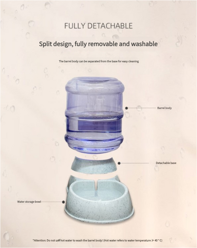 Grey Automatic Pet Feeder and Drinker Combo for Cats and Small Dogs - 2 in 1 Detachable Design