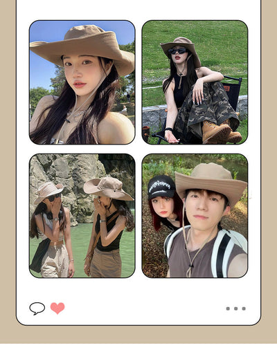 Water-Repellent Wide-Brim Bucket Hat with Adjustable Chin Strap - Sun Protection Green