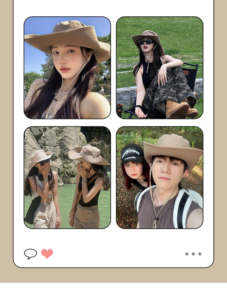 Water-Repellent Wide-Brim Bucket Hat with Adjustable Chin Strap - Sun Protection Green