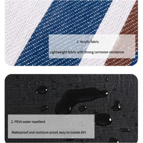 Waterproof Foldable Picnic Blanket with Handle - 2x2m Mocha Blue