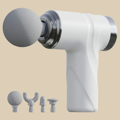 Ivory Mini Portable Massage Gun - Deep Tissue 6mm Relief with 4 Massage Heads and Bass Noise Cancellation