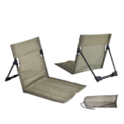 Portable Folding Beach Chair - Reclining Outdoor Seat 68x39.5x40.5cm with Carry Bag in green