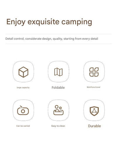 Foldable Picnic Basket with Tray - 16.5L Capacity, White Coffee, Perfect for Camping and Outdoor Gatherings