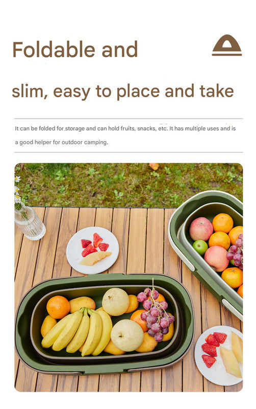 Foldable Picnic Basket with Tray - 16.5L Capacity, White Coffee, Perfect for Camping and Outdoor Gatherings