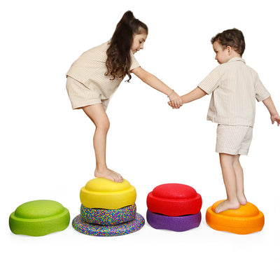 Rainbow Balance Stepping Stone - Sensory Training Toy for Kids, Red circle Step