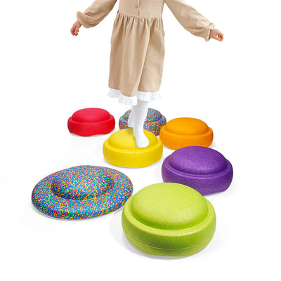 Rainbow Balance Stepping Stone - Sensory Training Toy for Kids, Orange circle Step