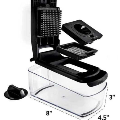 18-Piece Multi-Function Vegetable Chopper, Rotary Grater, Spiralizer and Slicer for Home Kitchen (All Black)