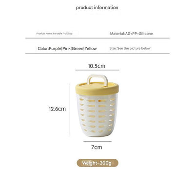 Yellow Double Layer Salad Cup with Fork - Leak-proof Fruit Container, Drain Design, Portable Oatmeal and Picnic Jar
