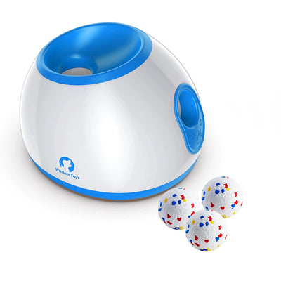 Automatic Dog Ball Launcher with Adjustable Distance - Includes 3 Durable Balls(blue)