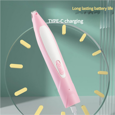 Electric Pet Hair Clipper with Type-C Charging, LED Light, and Grooming Accessories(green)
