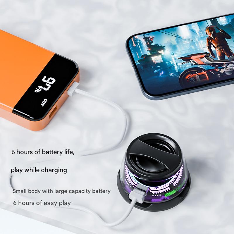 G300 Magnetic Suction Bluetooth Speaker - RGB Lights, 40mm Driver, 6H Playtime(Purple)