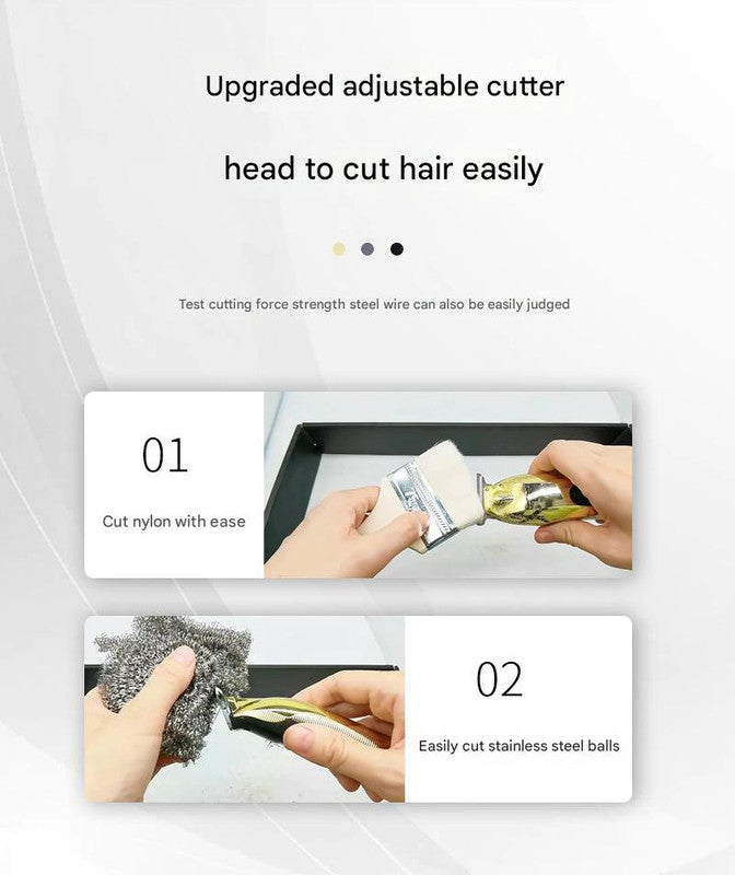 Professional Electric Hair Clipper & Beard Trimmer - USB Rechargeable, LED Display(gold)