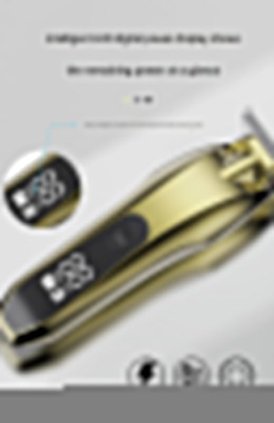 Professional Electric Hair Clipper & Beard Trimmer - USB Rechargeable, LED Display(Silver)