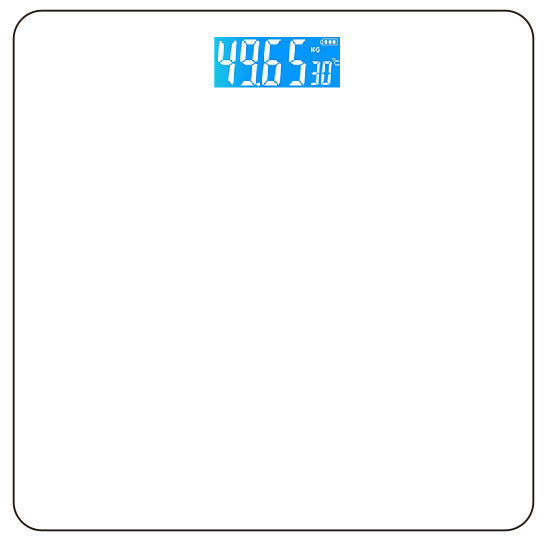 Smart USB Rechargeable Digital Bathroom Scale - Measures Body Weight & Temperature(Pure white)