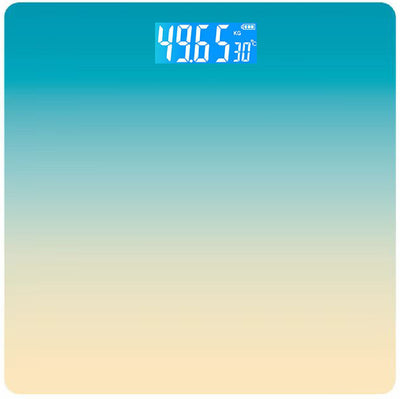Smart USB Rechargeable Digital Bathroom Scale - Measures Body Weight & Temperature(Gradient green)