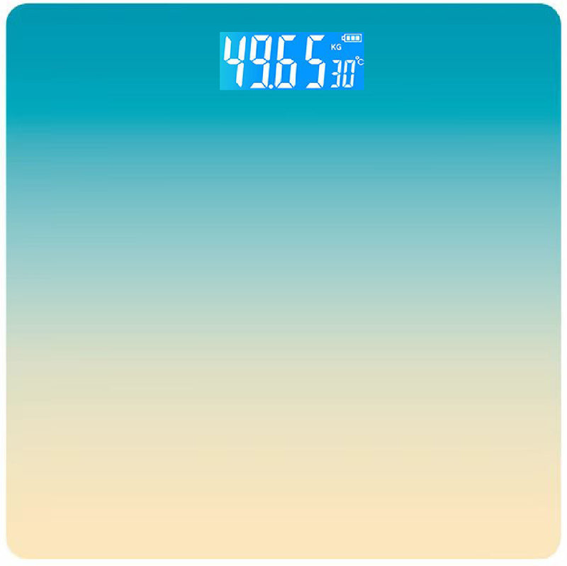 Smart USB Rechargeable Digital Bathroom Scale - Measures Body Weight & Temperature(Gradient green)