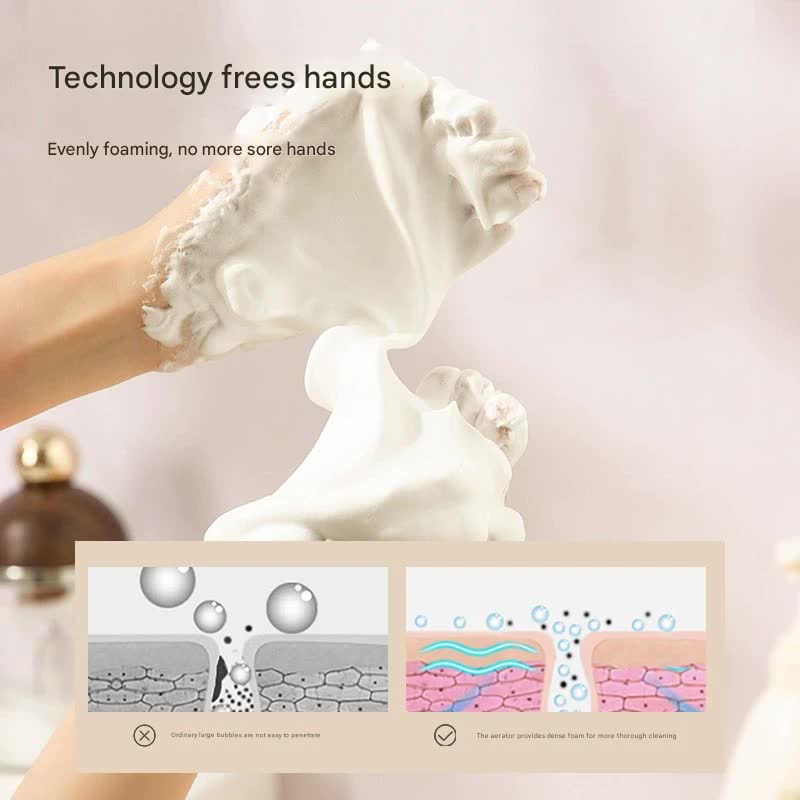 Electric Foaming Cleanser Maker - Rechargeable, Dense Foam for Deep Cleansing(Cream White)