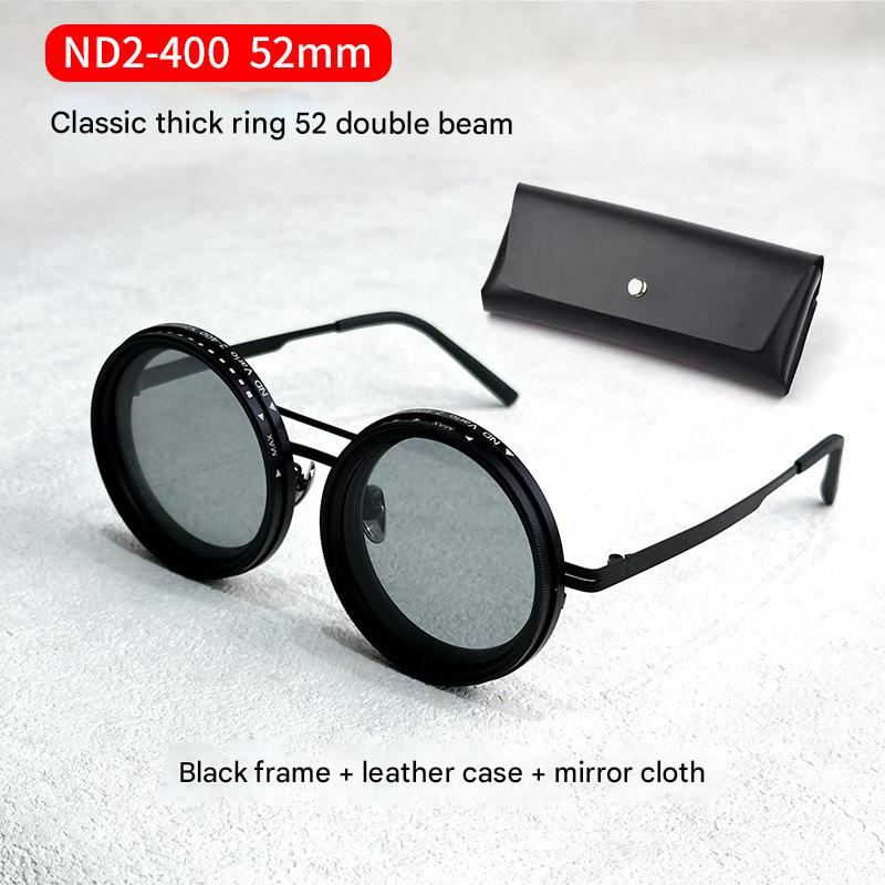 Adjustable ND9 Filter Sunglasses,Steampunk Retro Design with Polarized HD Anti-Glare Lenses(black)