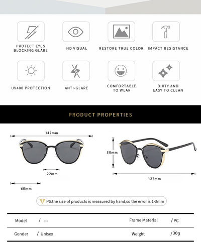 2-pcs Purple Elegant Women's Cat Eye Sunglasses - Anti-Glare, Lightweight Frame