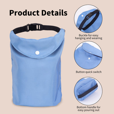2-pcs Blue Portable Pet Food Storage Bag - Roll Top Treat Pouch for Travel & Walks
