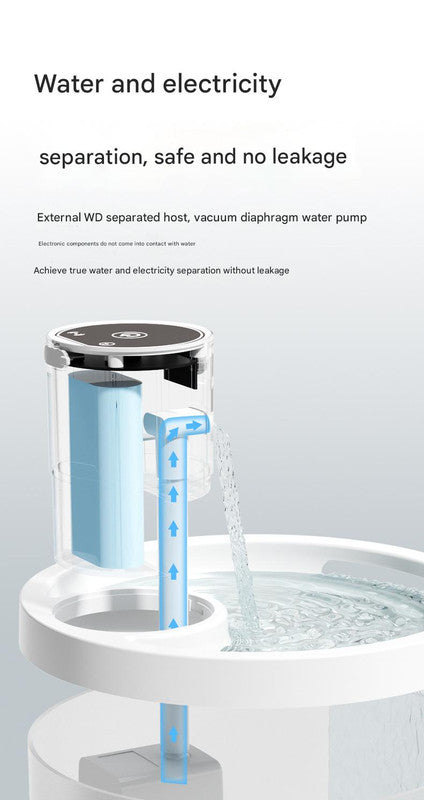 Blue Wireless Automatic Pet Water Fountain - 2.2L Motion Sensor Dispenser