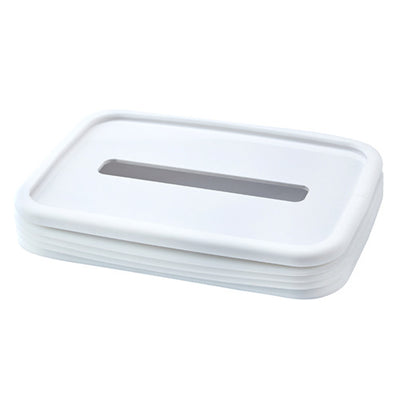 2-pcs White Silicone Tissue Box Holder - Automatic Self-Lowering Dispenser