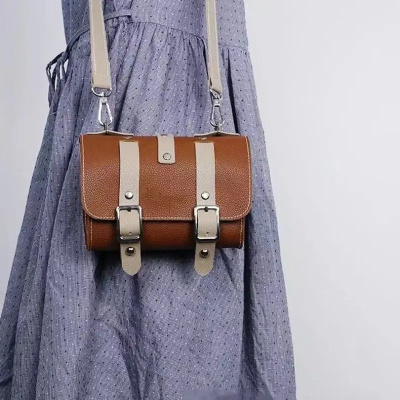 PU Leather Cycling Pouch - Retro Style for Bicycle Handlebars or Saddle