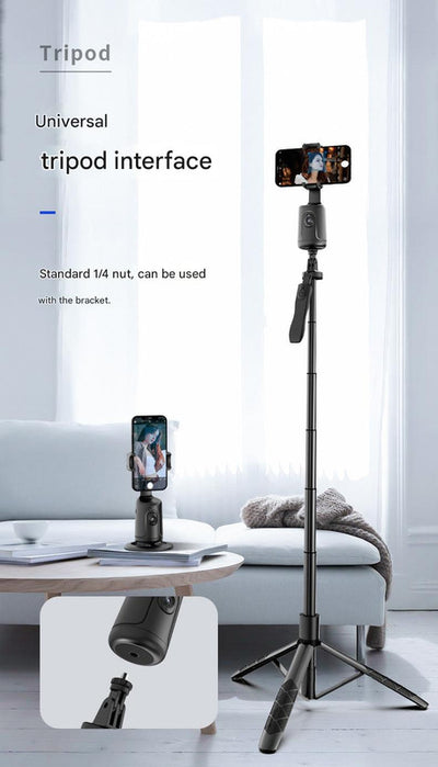 White AI Smart Auto Tracking Phone Holder - 360° Rotation Face & Body Tracking Mount