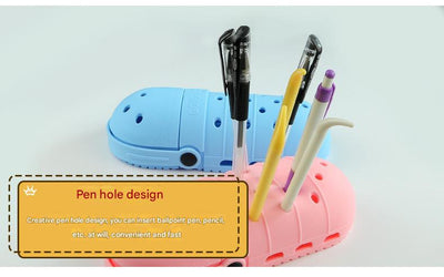 2 - pcs Pink Cute Clog-Shaped Pen Holder for Desk Organization