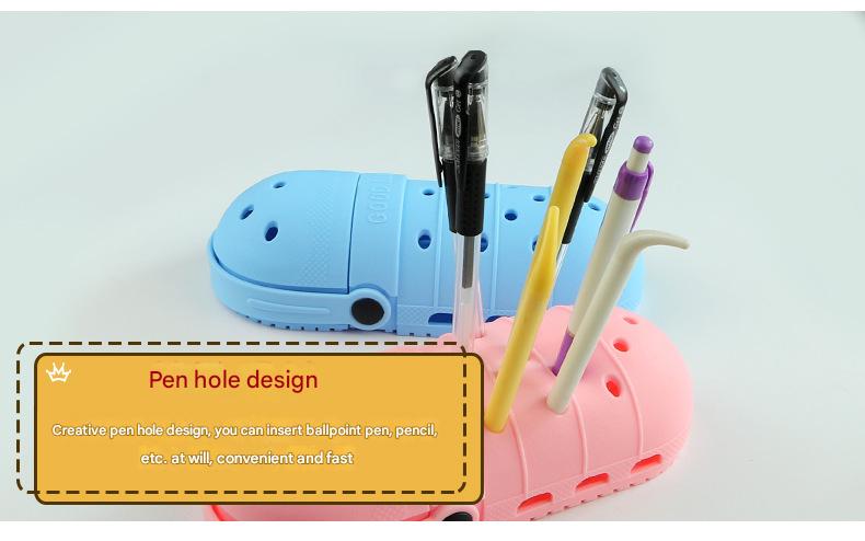 2 - pcs Green Cute Clog-Shaped Pen Holder for Desk Organization