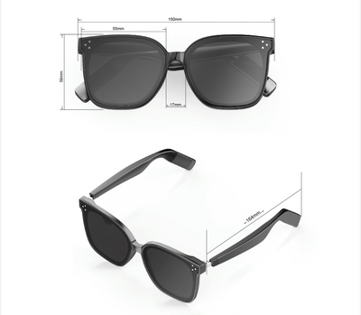 Grey Fashion Bluetooth Music Sunglasses - UV Protection Eyewear with Speakers