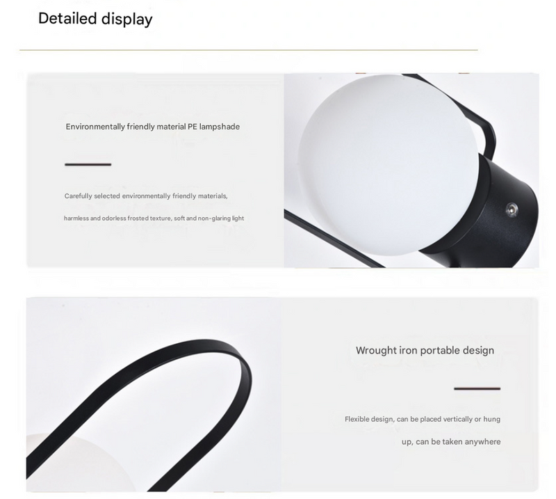 Gold Portable Rechargeable LED Lantern Lamp - Touch Control 3-Color Dimmable Desk Light