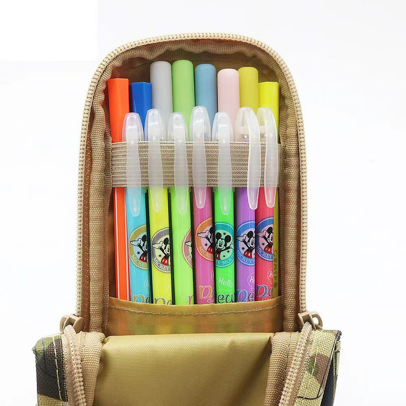 Camouflage Car Shaped Pencil Case - Large Capacity Stationery Organizer Pouch (Camouflage gray)