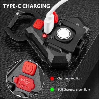 2 pcs Triangle Mini flashlight for outdoor and self-defense use