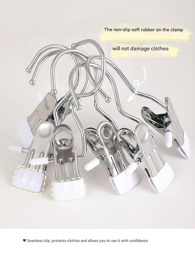 Blue Stainless Steel Hanging Clips (35 PCS) - Strong Grip for Pants, Hats, Socks, Laundry