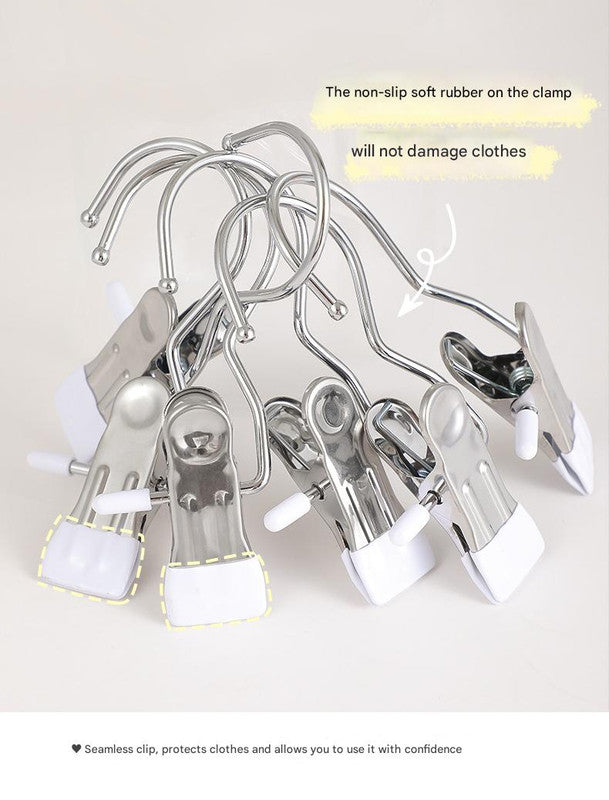Blue Stainless Steel Hanging Clips (35 PCS) - Strong Grip for Pants, Hats, Socks, Laundry