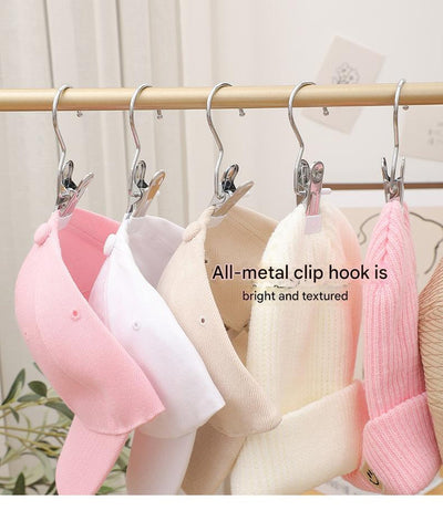 Blue Stainless Steel Hanging Clips (35 PCS) - Strong Grip for Pants, Hats, Socks, Laundry