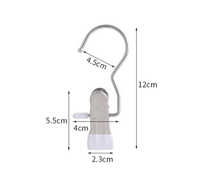 Blue Stainless Steel Hanging Clips (35 PCS) - Strong Grip for Pants, Hats, Socks, Laundry