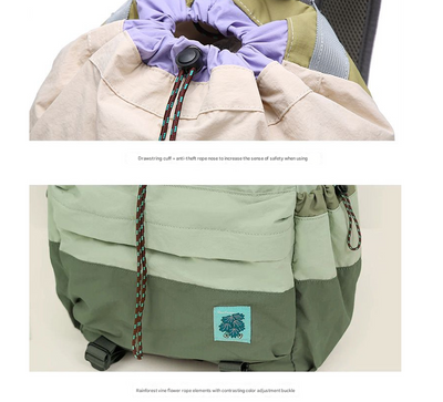 Green Stylish Lightweight Drawstring Backpack for Women Men Hiking Travel