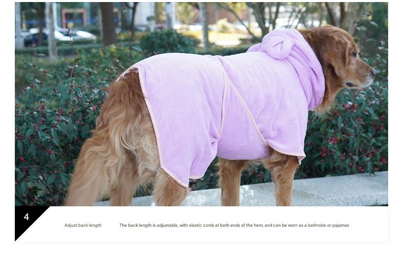 Purple Hooded Dog Bathrobe - Super Absorbent, Adjustable Fit, Cozy Pet Towel (Size : XS)