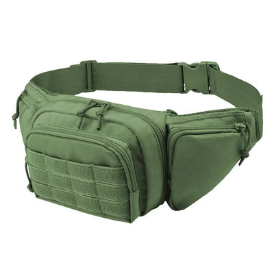 Green Rugged Tactical Waist Pack - MOLLE Outdoor Fanny Bag for Hiking Cycling & Travel