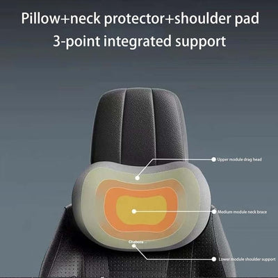 Pink Ergonomic Memory Foam Car Headrest & Lumbar Support Cushion Set - Driving Comfort Neck & Back Pillow