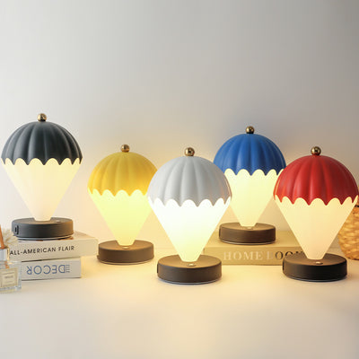 Blue Rechargeable Hot Air Balloon LED Touch Lamp - 3-Color Nordic Style Desk Light