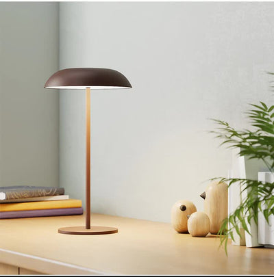 White Minimalist Rechargeable LED Touch Table Lamp - 3-Color Stepless Dimming Metal Desk Light