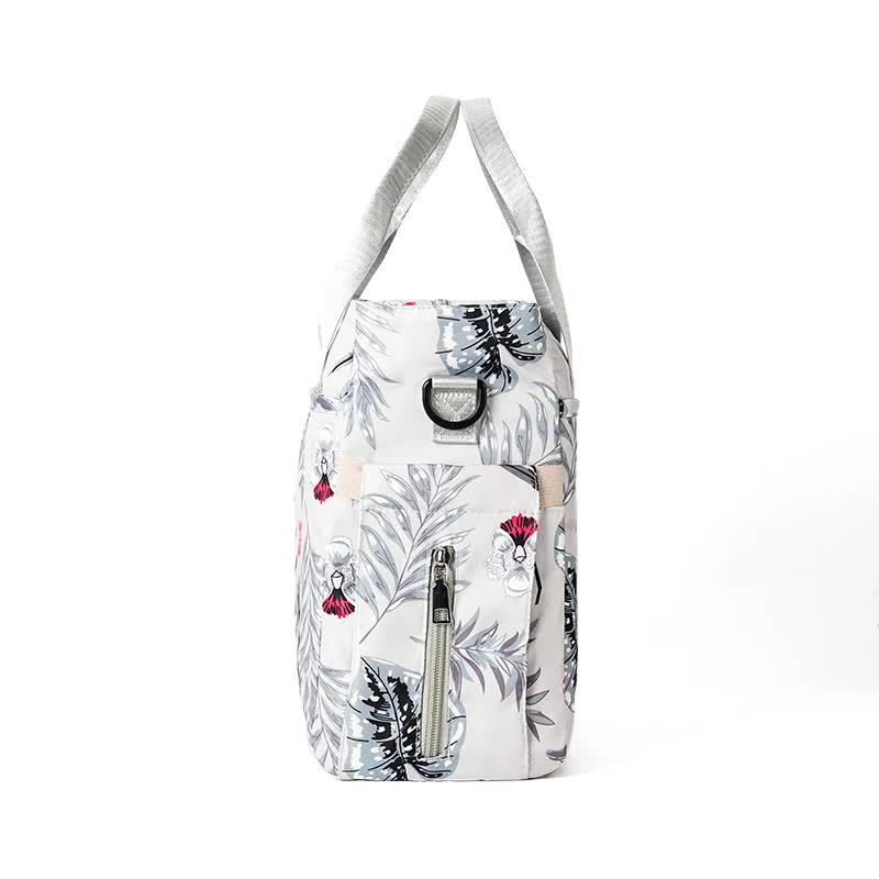 Black Versatile Nappy Bag Tote - Lightweight Diaper Bag with Insulated Pocket & Crossbody Strap