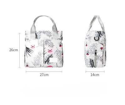 Black Versatile Nappy Bag Tote - Lightweight Diaper Bag with Insulated Pocket & Crossbody Strap