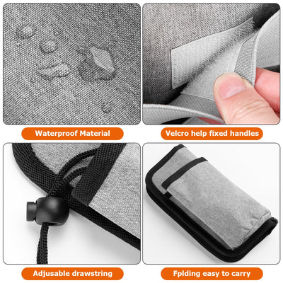 2 Pcs Black Hands-Free Luggage Handle Travel Cup Holder & Organizer Pouch