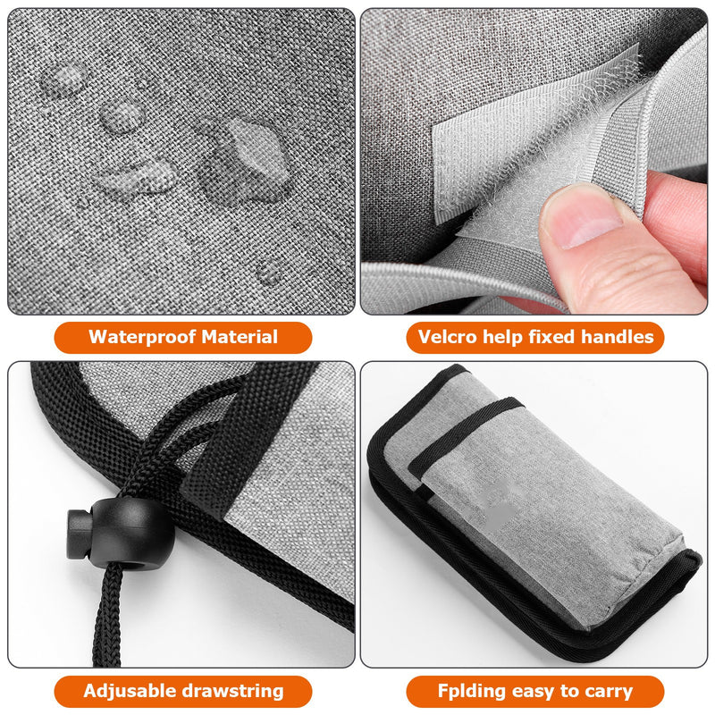 2 Pcs Grey Hands-Free Luggage Handle Travel Cup Holder & Organizer Pouch