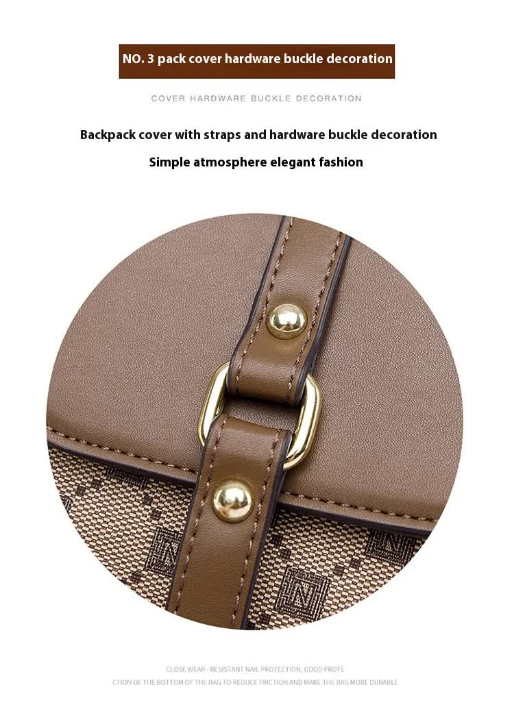Coffee Chic Round Mini Crossbody Phone Purse - PU Leather Vertical Shoulder Bag with Headphone Port